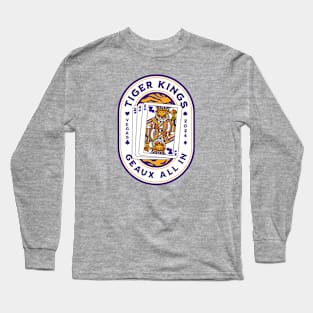 2024 Louisiana Tiger King Playing Card // Awesome King Tiger Purple and Gold Long Sleeve T-Shirt